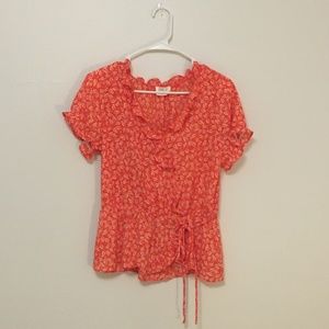 Red Ruffle Blouse
